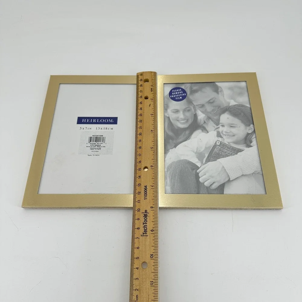 Heirloom Gold Metal Double Hinged 5x7 Picture Frame 183357GW Tabletop Decor